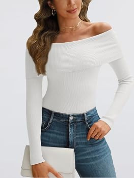 LILLUSORY Womens Off The Shoulder Sweater Fall Long Sleeve Going Out Y2k Tops Winter Date Night O... | Amazon (US)