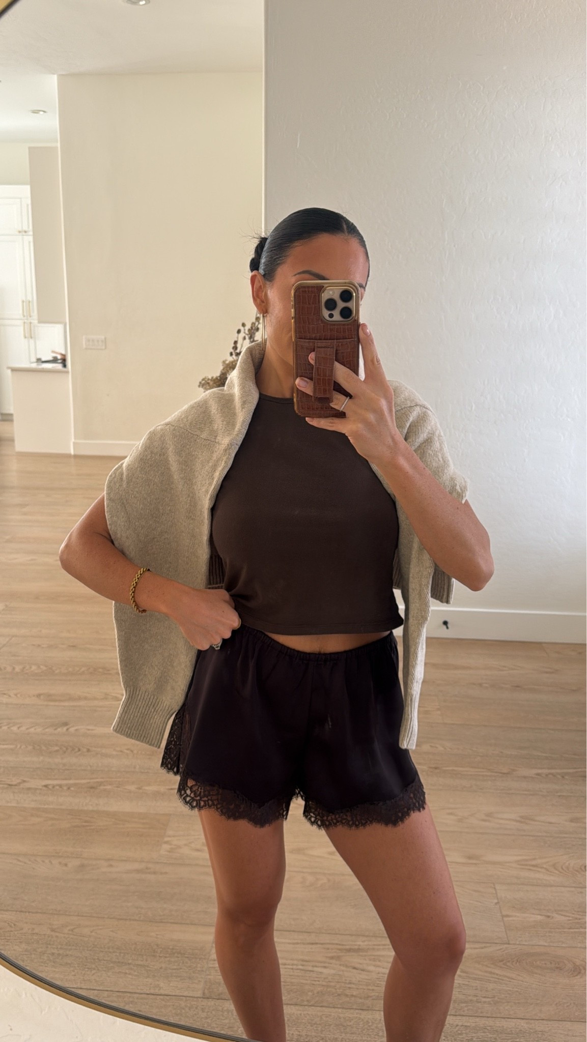 Casual outfit inspo!
@gap cardigan size small
@gap tee size XS 
@Aritzia lace shorts size small

#LTKootd #LTKgrwm #LTKSeasonal