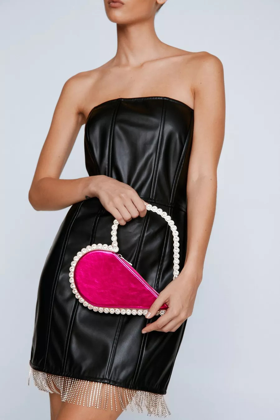 Diamante Metallic Heart Handbag | Nasty Gal (US)