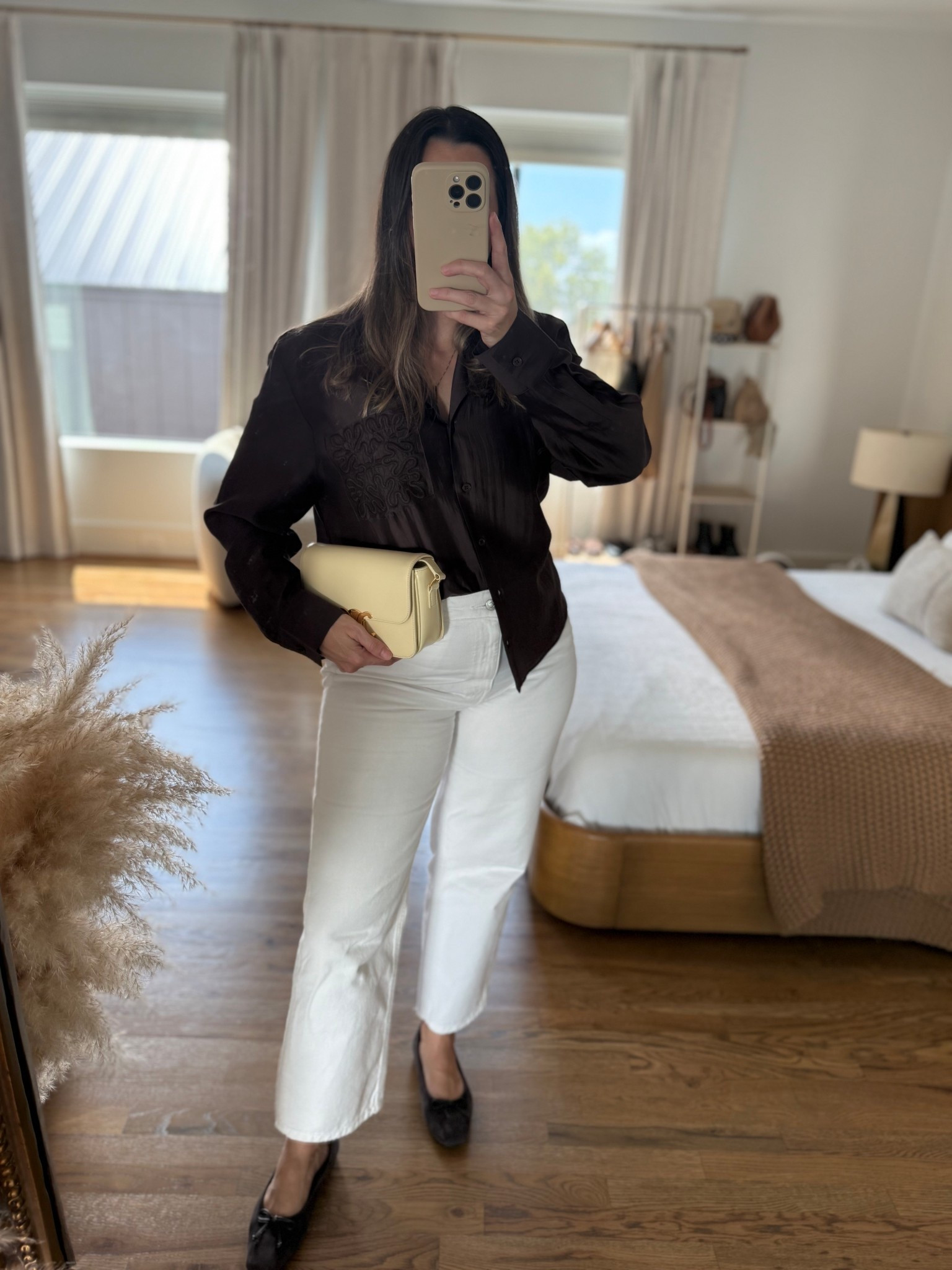 Friday OOTD for a coffee date with my girl! Shirt is from Zara (wearing a small)
White jeans from Mango (wearing size 10) 
Sam Edelman shoes, run tts, they are on big sale!! Super chic and comfy and come in other colors

#LTKFindsUnder100 #LTKFallSale #LTKSaleAlert