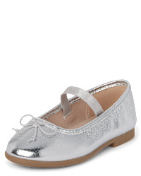 Toddler Girls Bow Ballet Flats - metallic | The Children's Place