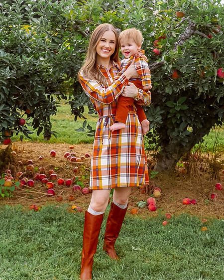 Matching fall flannel plaid family outfits. Mom and baby boy matching outfits. Available for men, kids, and baby girls. Also available in Buffalo plaid for the Christmas season.

#LTKHoliday #LTKbaby #LTKSeasonal