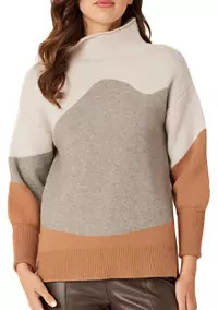 Adrienne Landau Onyx Women's Patterned Color Blocked Sweater | Belk