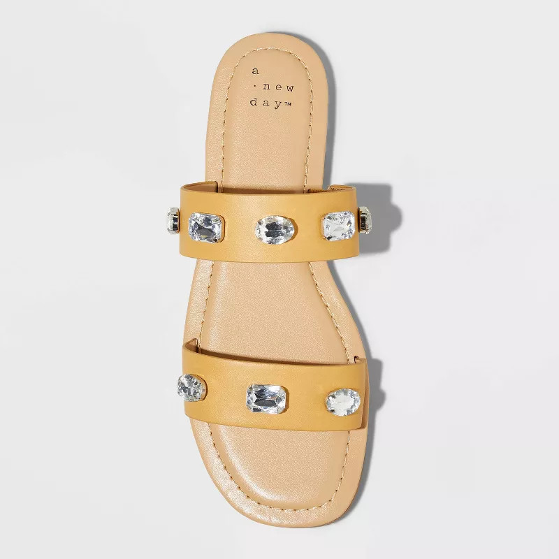 Women's Brit Two Band Embellished Sandals - A New Day™ | Target