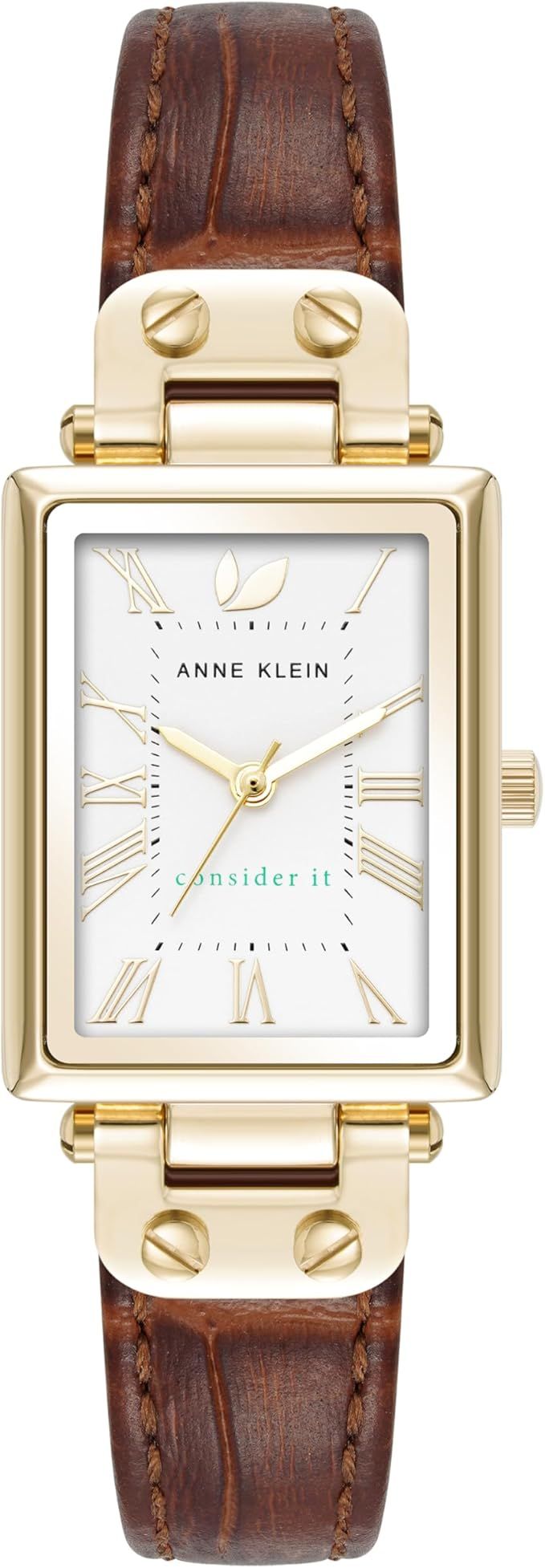 Anne Klein Women's Sustainable Croco-Grain Leather Strap Watch, AK/5152 | Amazon (US)