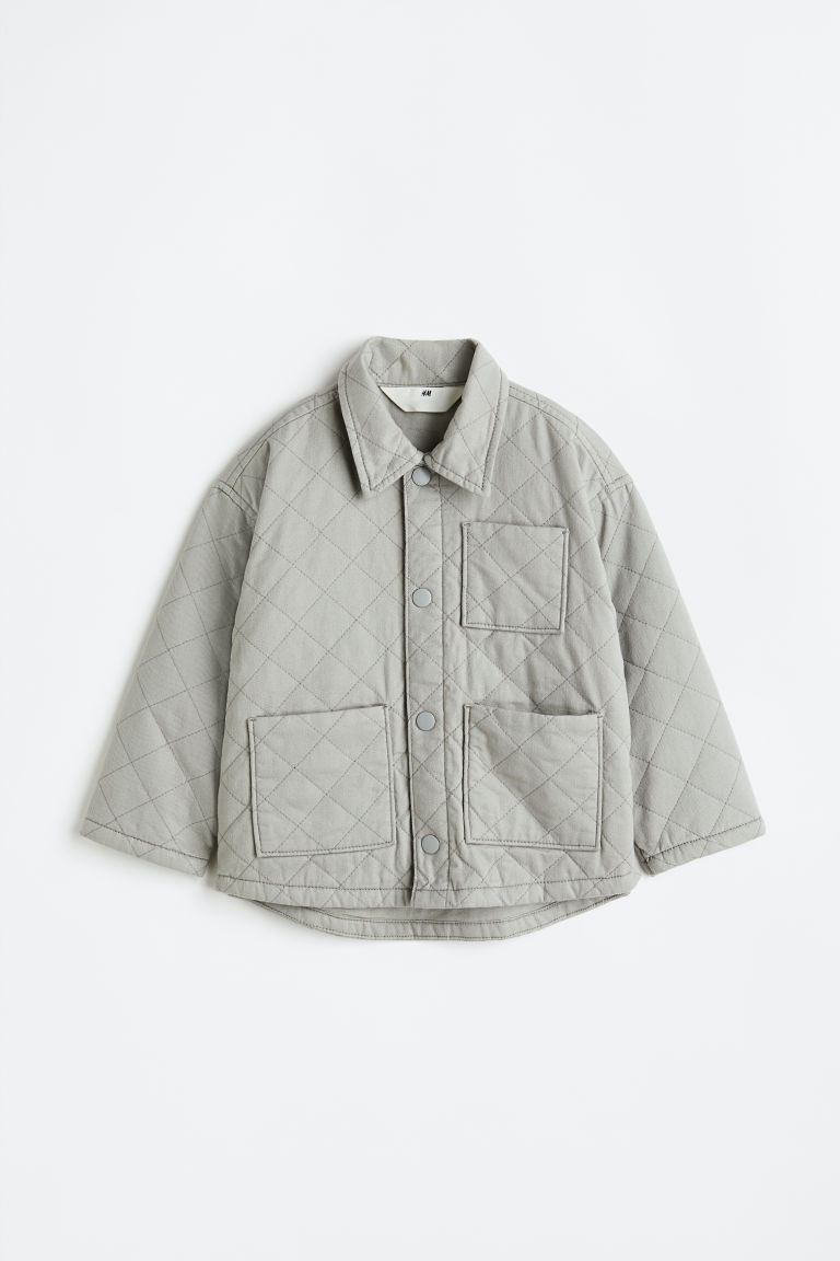 H & M - Quilted cotton overshirt - Grey | H&M (UK, MY, IN, SG, PH, TW, HK)