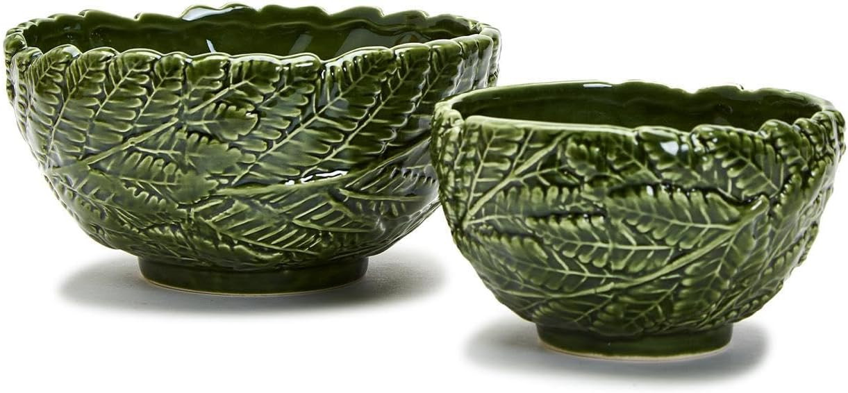 Two's Company Fern Leaf Bowls, Ceramic, Set of 2, Food safe | Amazon (US)