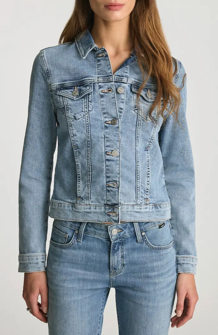Samantha Crop Denim Trucker Jacket | Nordstrom