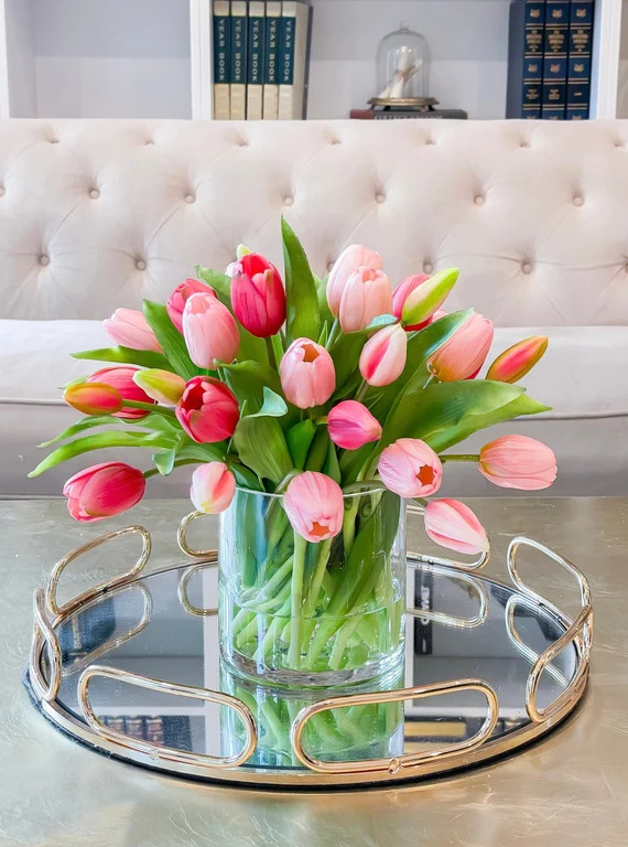 Faux Tulip Flower Arrangement-real Touch Tulips | Etsy | Etsy (US)
