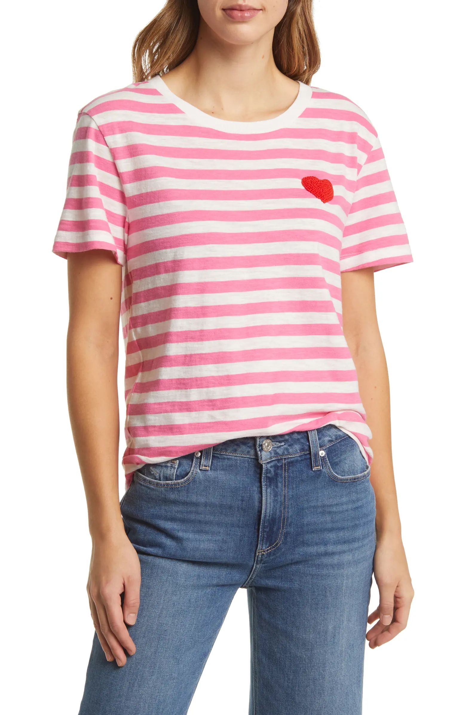 Stripe Heart T-Shirt | Nordstrom