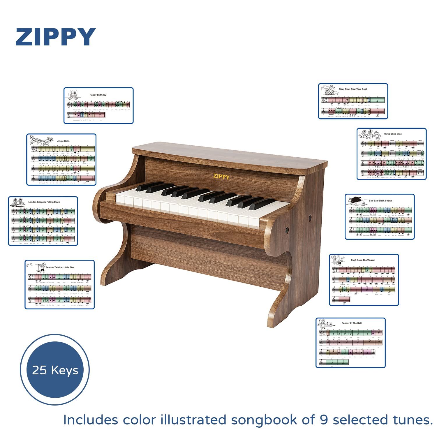 Kids Piano Keyboard, 25 Keys Digital Piano for Kids, Mini Music Educational Instrument Toy, Wood ... | Amazon (US)
