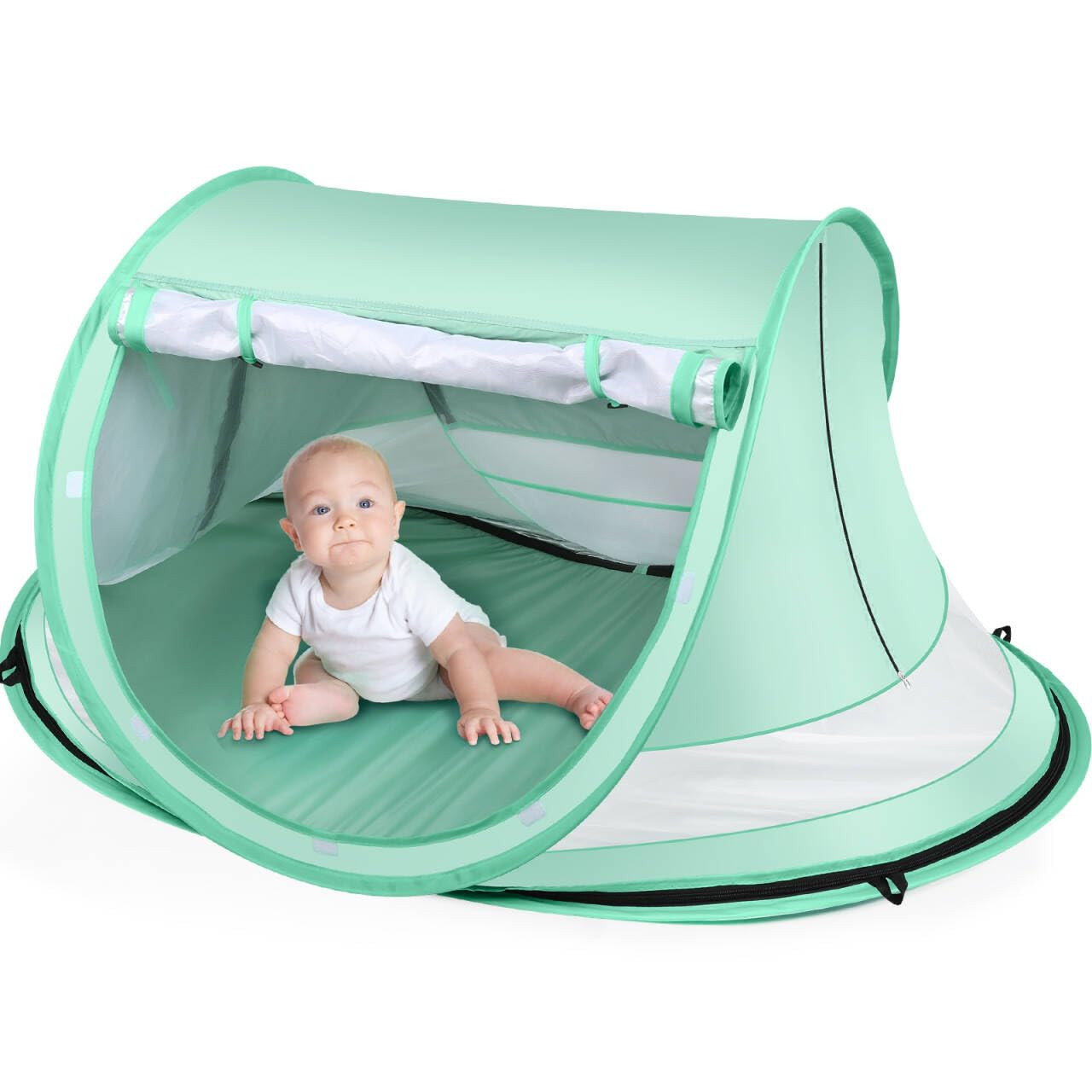 Baby Beach Tent,Large Pop Up Beach Tent Sun Shade for Beach,Portable Baby Travel Tent with Mosqui... | Amazon (US)