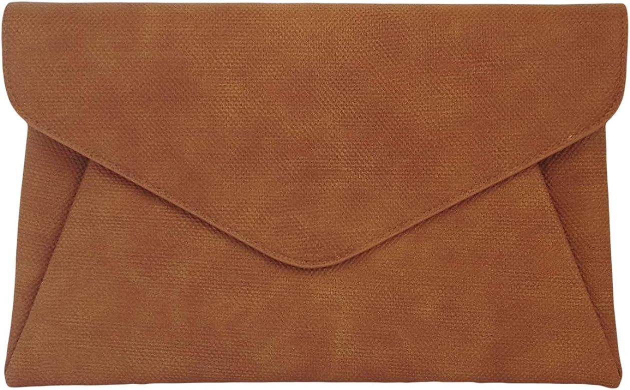 Synthetic Leather Double Pocket Envelop Clutch | Amazon (US)