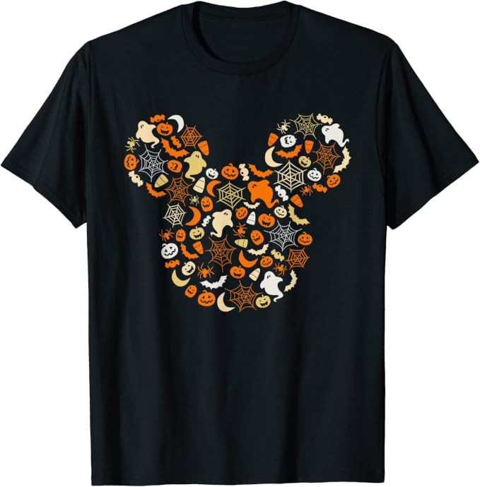 Disney Mickey Mouse Halloween Ghosts Pumpkins Spiders T-Shirt | Amazon (US)