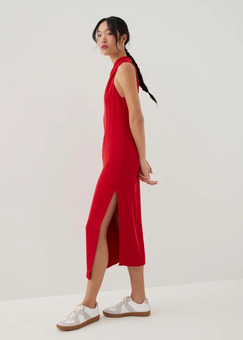 Yuri Asymmetric Drape Midaxi Dress | Love, Bonito USA