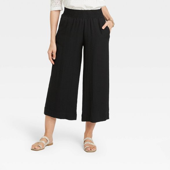 Women's High-Rise Cropped Wide Leg Pull-On Pants - A New Day™ | Target