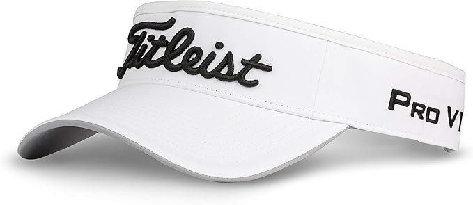 Titleist Men's Tour Performance Golf Visor, Black/White | Amazon (US)