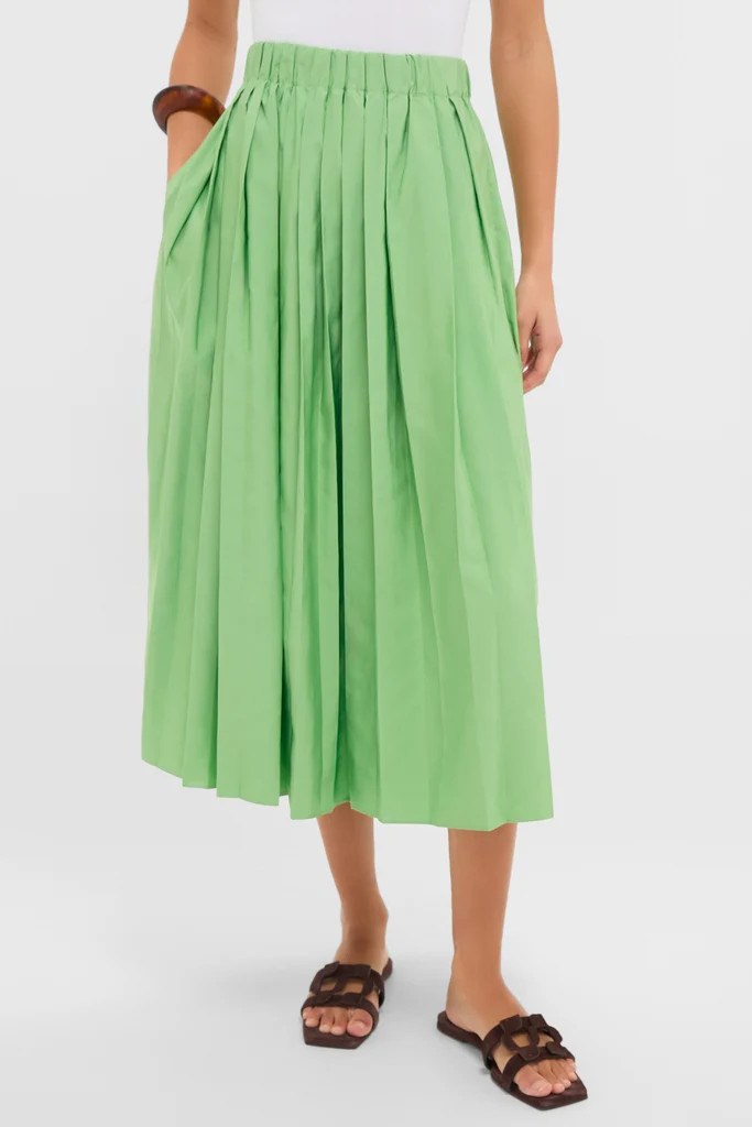 Pistachio Pleated Dixon Midi Skirt | Tuckernuck (US)