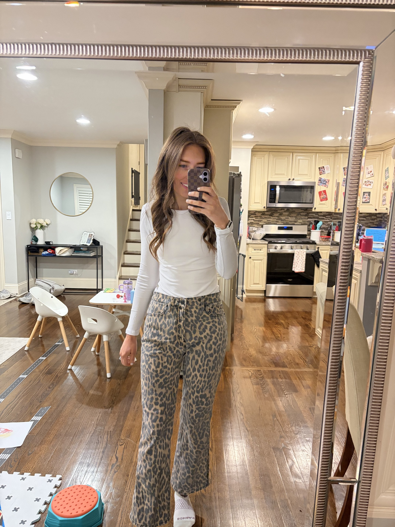 Teacher outfit / leopard jeans / basic tee / spring outfit 

#LTKmomlife #LTKootd