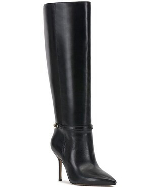 Mirtha Leather Link Hardware Tall Stiletto Boots | Dillard's