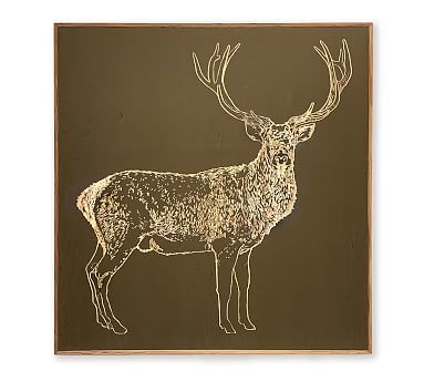 Deer Carved Wood Wall Art | Pottery Barn (US)