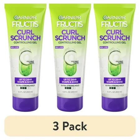 (3 pack) Garnier Fructis Style Curl Scrunch Controlling Gel Curly Hair 6.8 fl. oz. | Walmart (US)