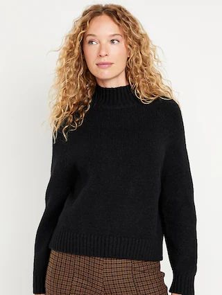 Mock-Neck Cropped Sweater for Women | Old Navy (US)