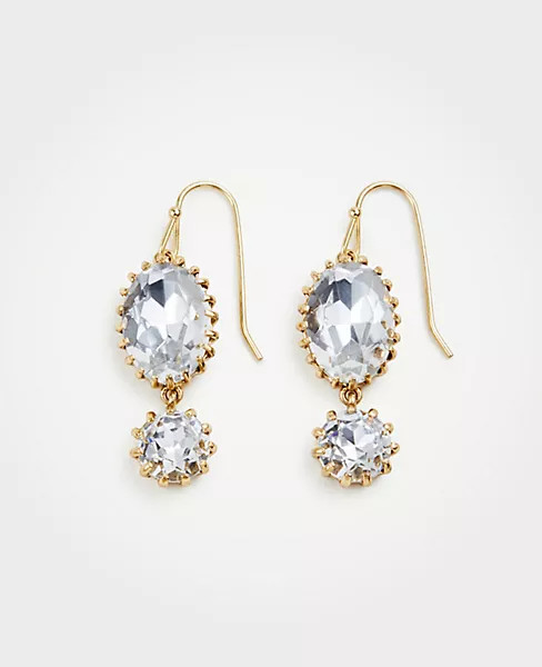 Double Crystal Drop Earrings | Ann Taylor (US)