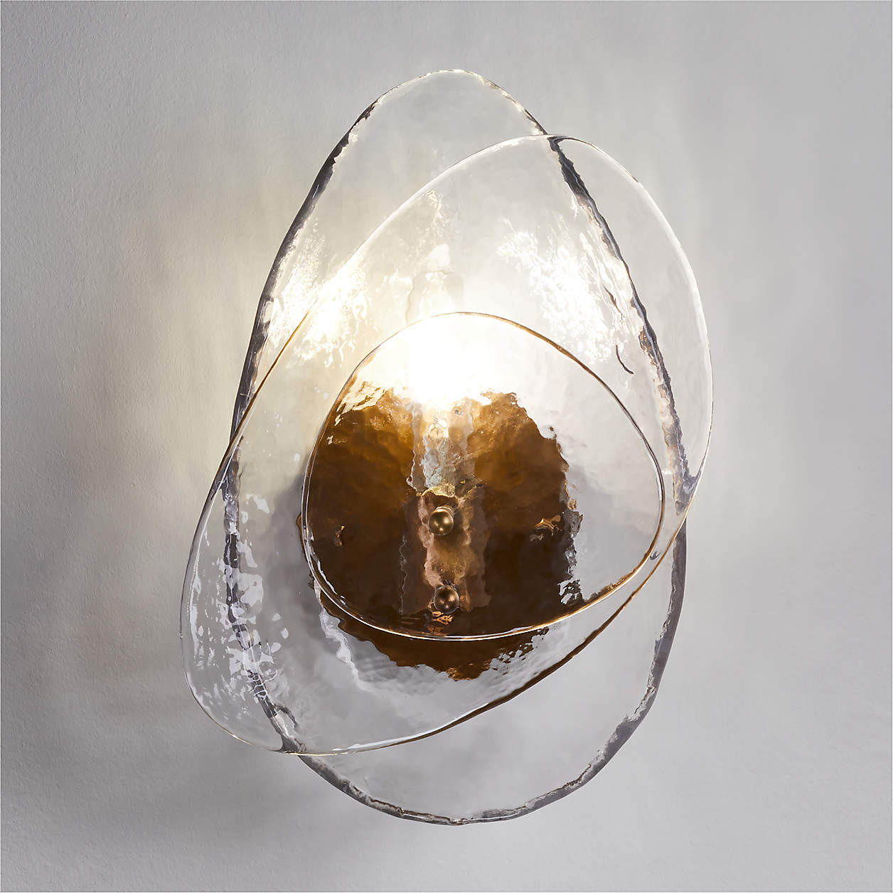 Darya Layered Glass Wall Sconce Light + Reviews | Crate & Barrel | Crate & Barrel
