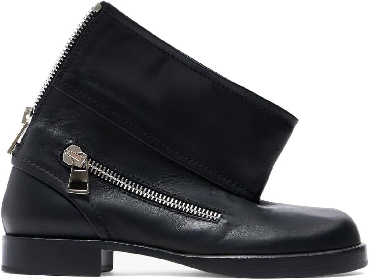Women's Ankle Boots Chunky Heel Round Toe Zip-Up Punk Boots Zipper Stylish Comfortable Casual Boo... | Amazon (US)
