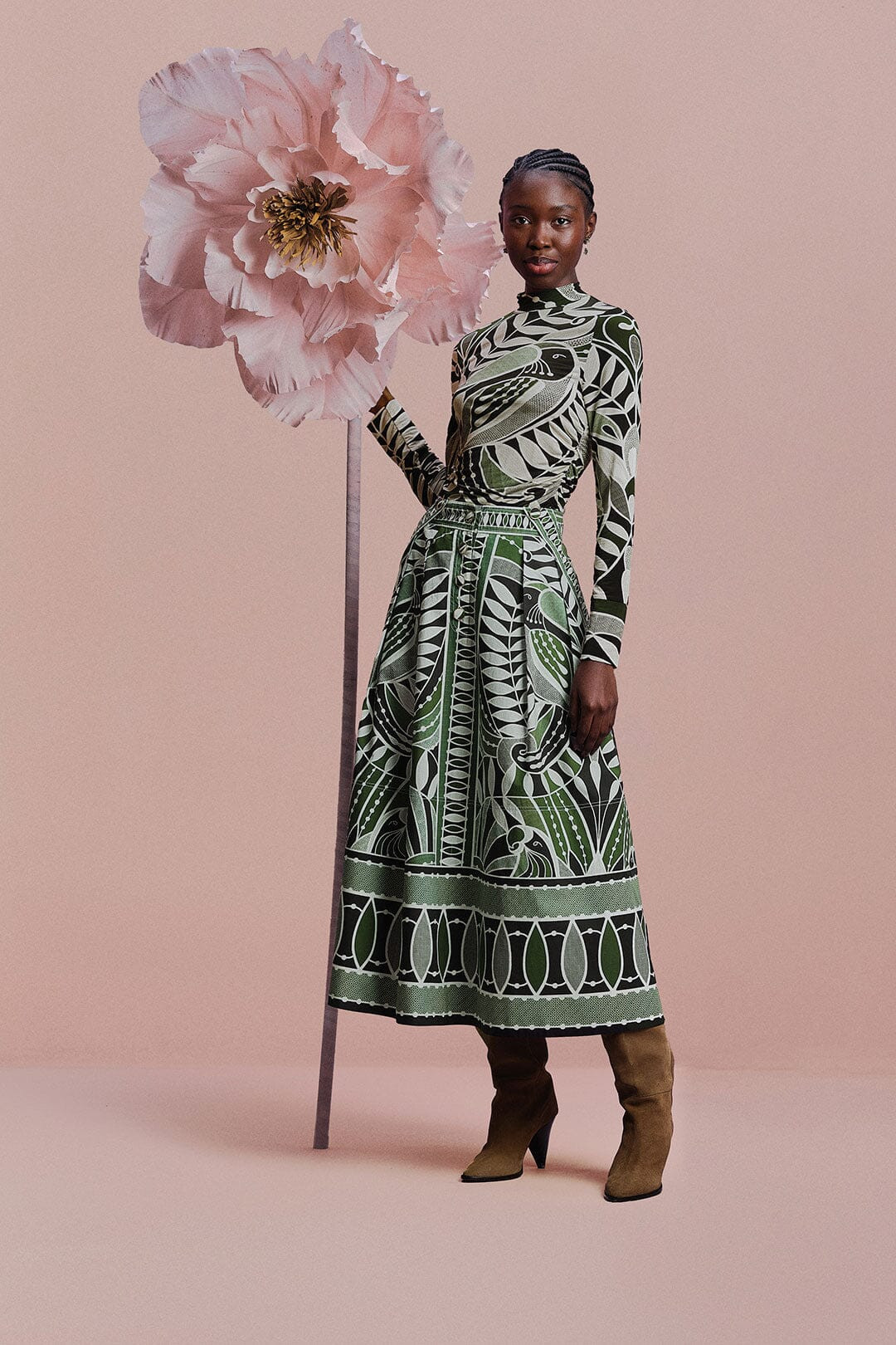 Black Lace Nature Maxi Skirt | FarmRio (US)