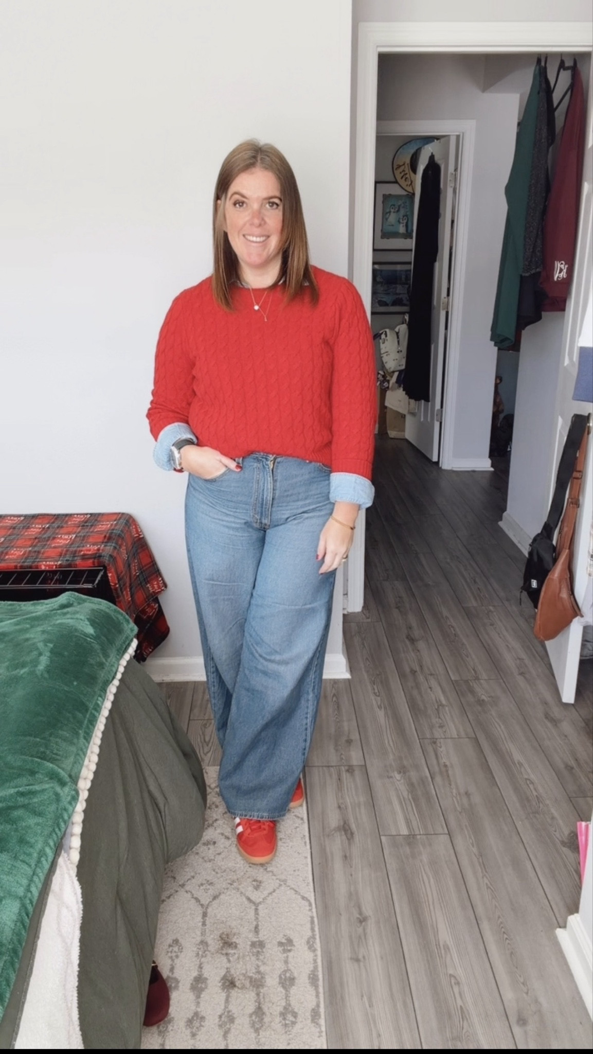 Number 2 Fave Look of 2026 (so far)!

This was a Pinterest outfit recreation and I love how the look turned out! The sweater is from J.Crew and the jeans are the Cinch Waist jeans from Levi’s! Everything runs TTS and all together creates the cutest look! 

#LTKMidsize #LTKOver40 #LTKootd