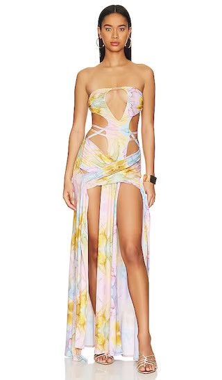Alexis Dress in Cloud Print | Light Pink Dress | Light Blue Dress | Lemon Orange Dress | Sexy Dress | Revolve Clothing (Global)