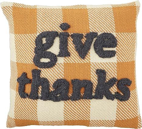 Mud Pie Fall Tufted Pillow, Give Thanks | Amazon (US)