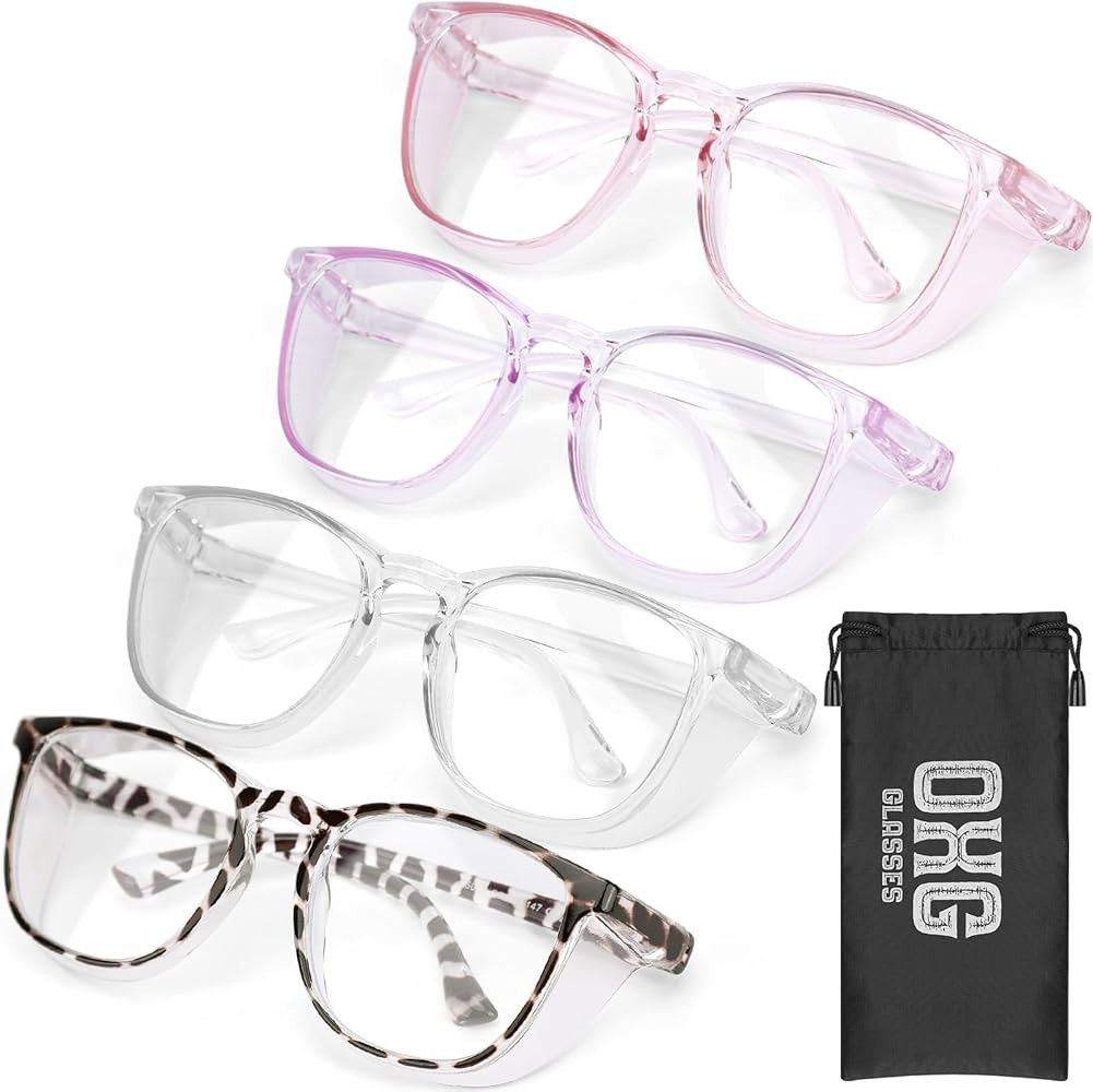 OXG 4 Pack Anti-Fog Safety Glasses, Z87.1+ Stylish Safety Goggles - Blue Light Blocking Protectiv... | Amazon (US)