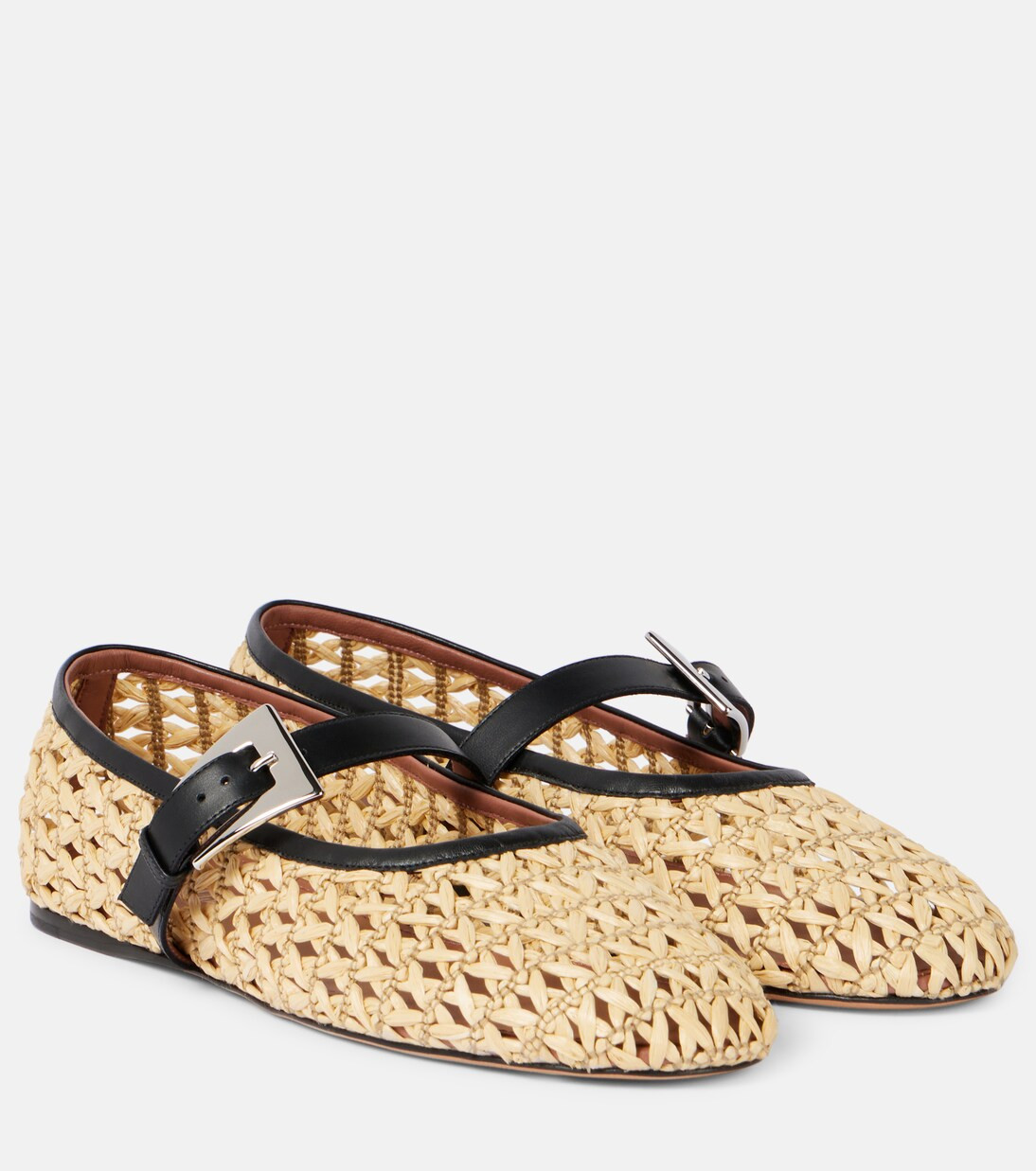 Sveva woven leather-trimmed ballet flats | Mytheresa (US/CA)