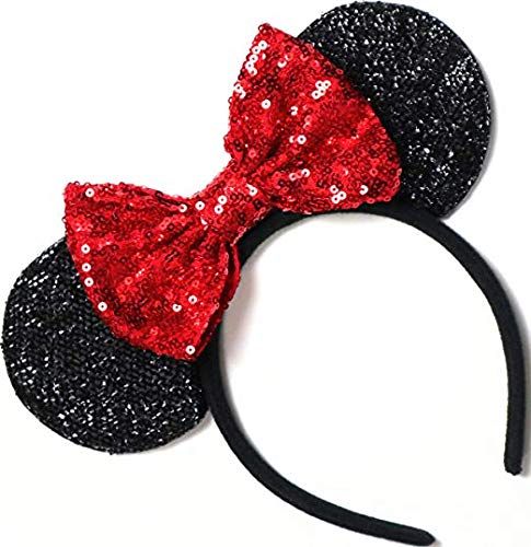 CLGIFT Red sparkle minnie ears, Silver gold blue minnie ears, Rainbow Sparkle Mouse Ears,Classic ... | Amazon (US)