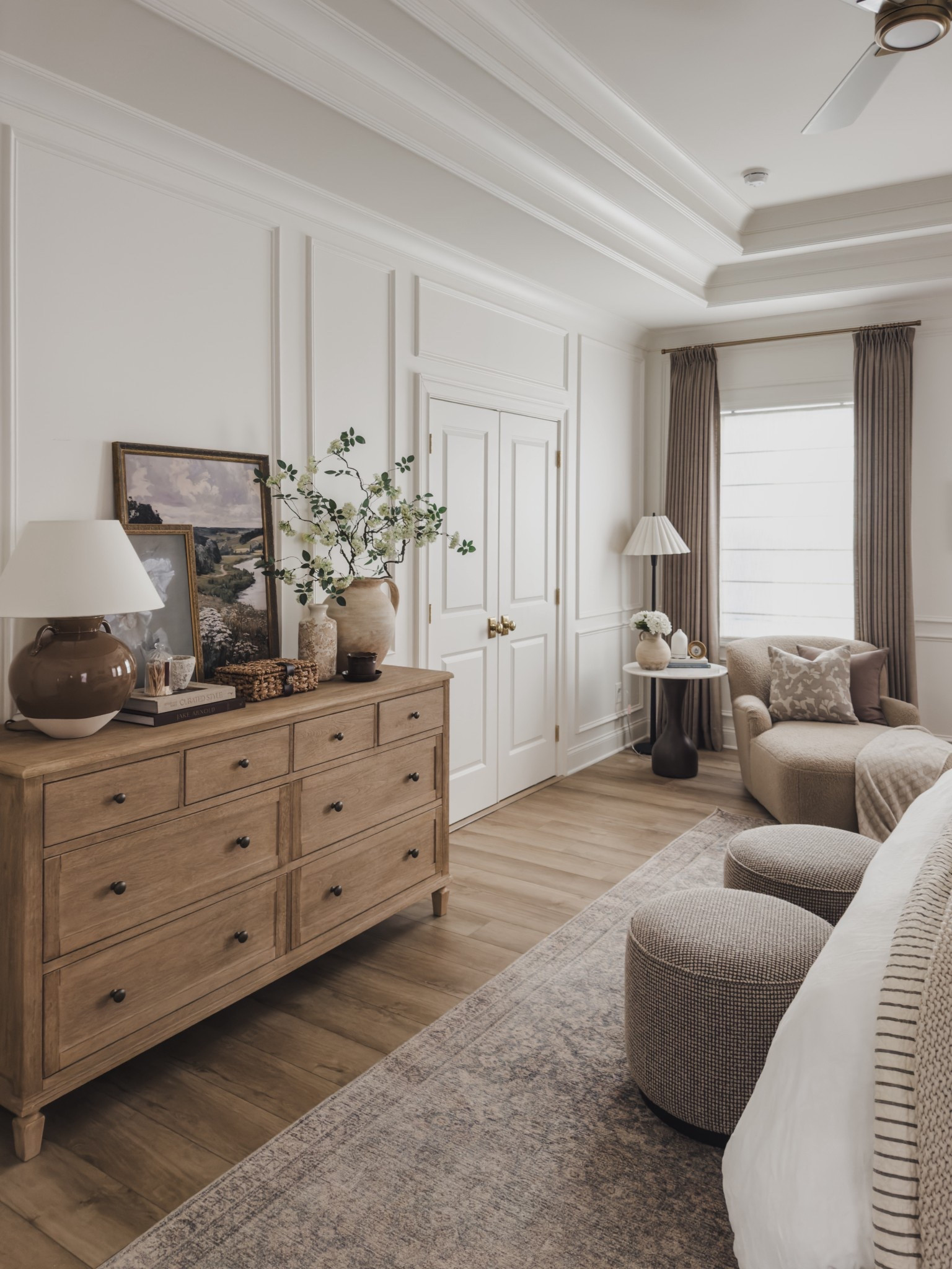 I love finding staple furniture pieces that focus on quality over quantity. But when I find a great look for less? I will always share my favorites that I am on the hunt for to achieve a similar look without sacrificing quality.

Home finds, neutral home inspo, primary bedroom refresh, furniture favorites, neutral wood tones, chaise lounge, linen upholstered bed, vintage style area rug, look for less, collected style, quality over quantity, table lamp, pinch pleat curtain, linen curtain, roman shades, faux florals, accent table, ottoman favorites, dresser style, wainscoting detail, Pottery Barn style, Four Hands, Wayfair, Michael’s, Emtek, found it on Amazon, Two Pages, Galey Alix, Livabliss, Loloi, Amber Lewis, Target style, shop the look!

#LTKHome #LTKSeasonal