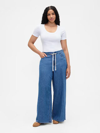 High Rise SuperLight Pull-On Baggy Jeans | Gap Factory