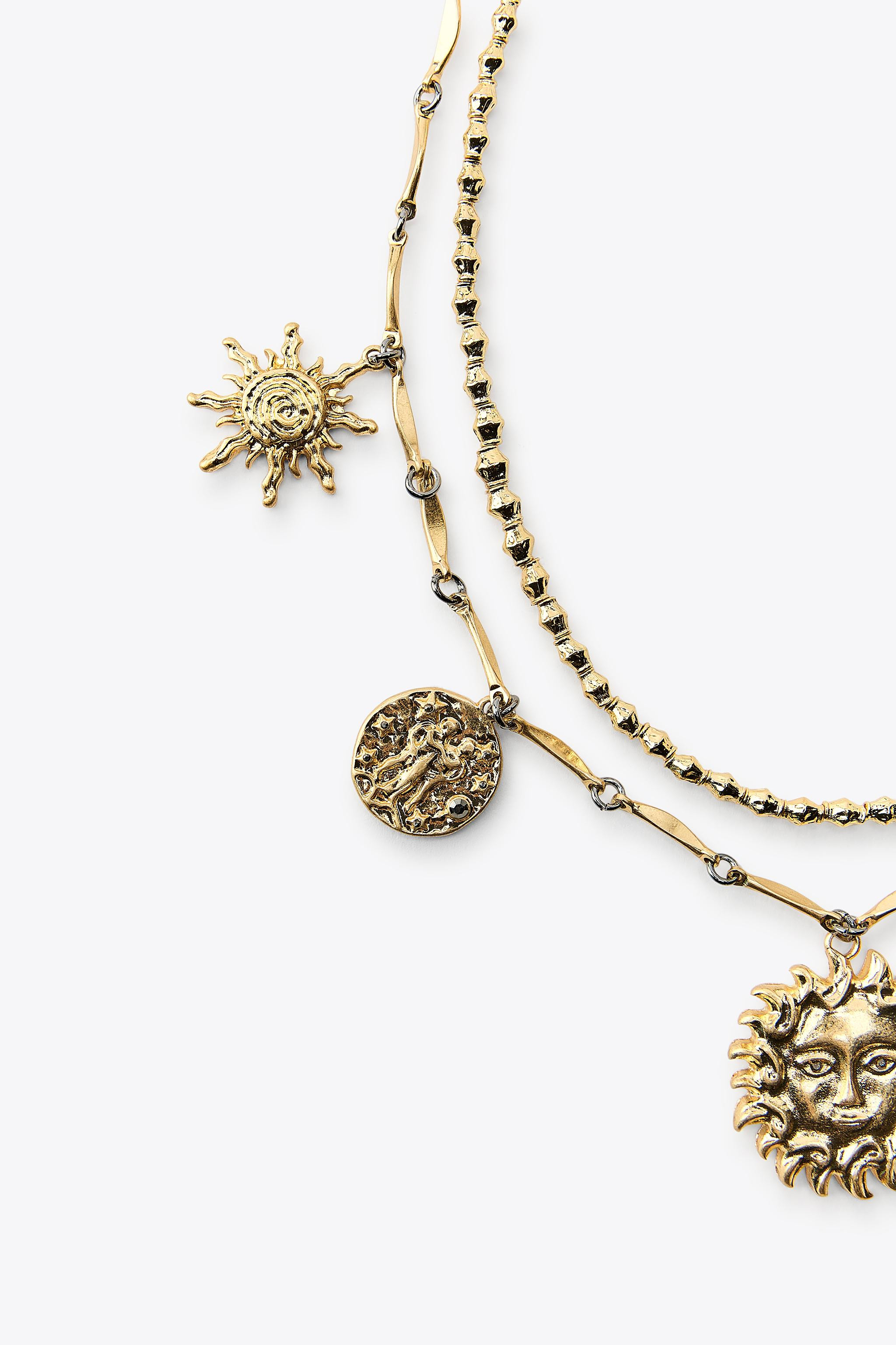 PACK OF 2 SUN AND MOON NECKLACES | Zara US