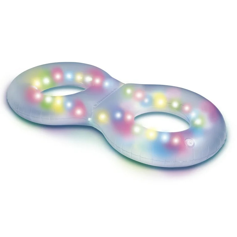 Bluescape LED Twin Tube \u2013 Inflatable LED Light-Up Pool Ring, Waterproof Floating Tube for Ni... | Walmart (US)