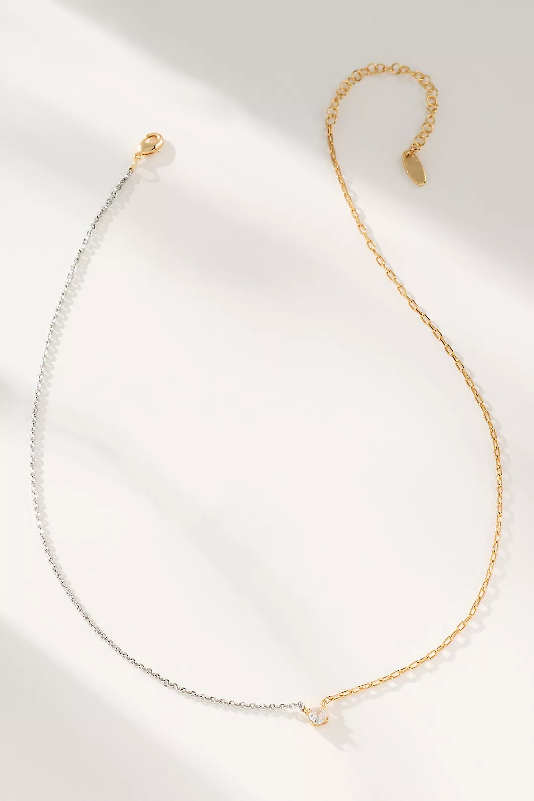 Two-Tone Crystal Link Necklace | Anthropologie (US)