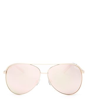 Quay Women's Vivienne Mirrored Brow Bar Aviator Sunglasses, 65mm | Bloomingdale's (US)