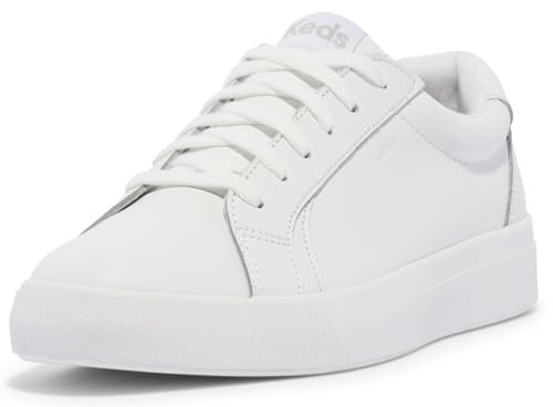 Keds Women's Pursuit Sneaker, White Leather, 9.5 | Amazon (US)