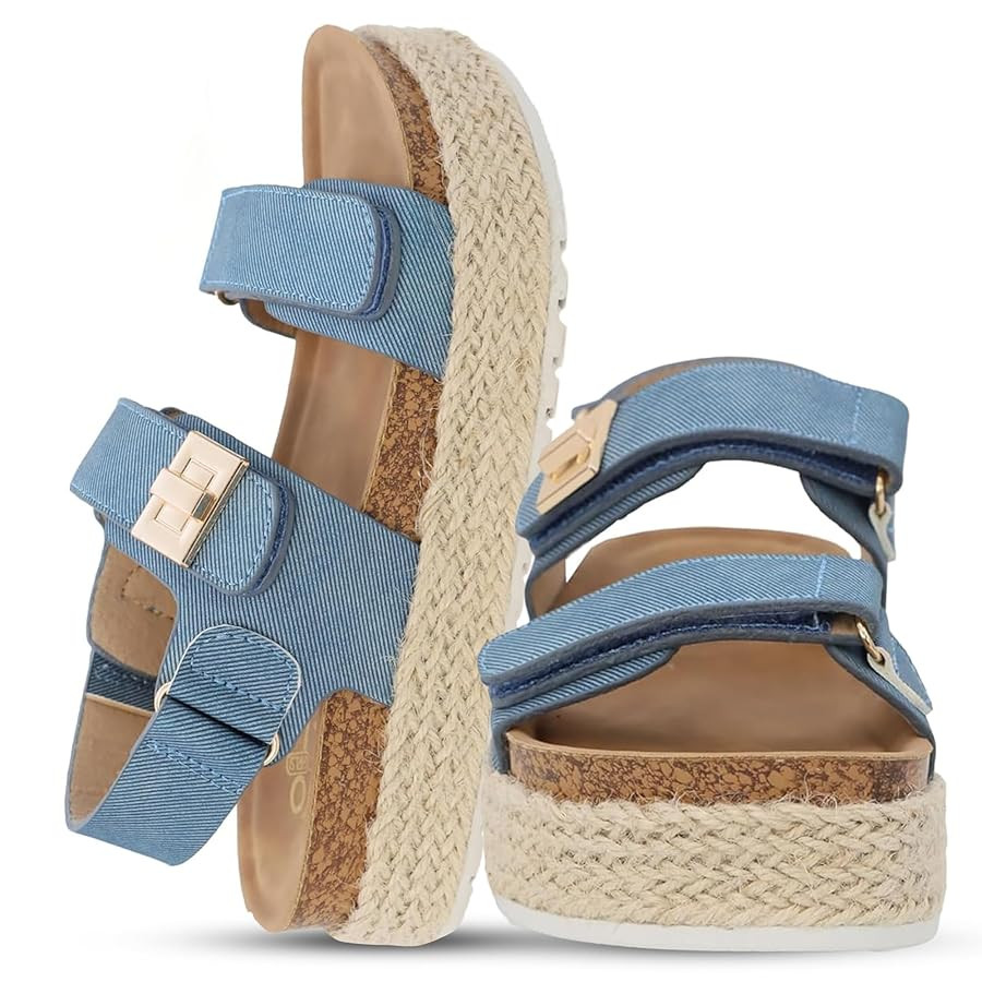YOKI TRIBECA-Y Platform Girls Sandals With Double Strap And Gold Buckle - Lightweight Toddler San... | Amazon (US)
