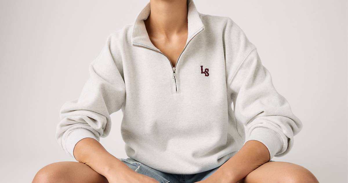 Graphic Vintage Boxy Quarter Zip Sweatshirt | Levi's CA
