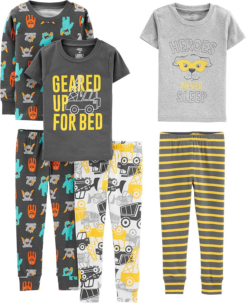 Simple Joys by Carter's Boys' 6-Piece Snug Fit Cotton Pajama Set | Amazon (US)