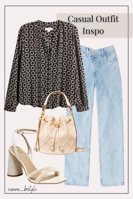 casual outfit inspo / nordstrom outfit inspo / casual style / summer outfit / spring outfit / casual style / abercrombie jeans / nordstrom top / nude heels / neutral bucket bag 

#LTKshoecrush #LTKitbag #LTKstyletip