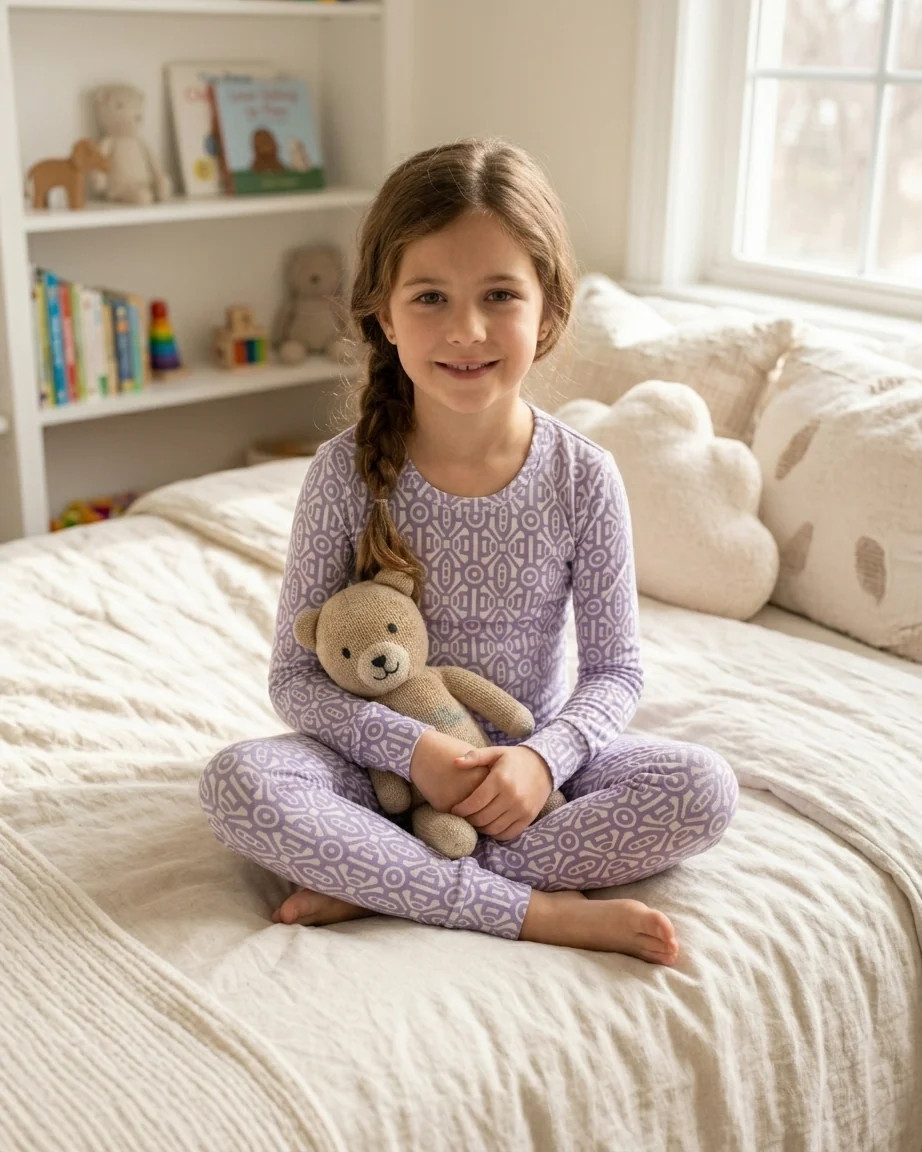 Gemstone Collection | Big Kids Two-Piece Bamboo Pajamas - Lavender | Shae and Palmer