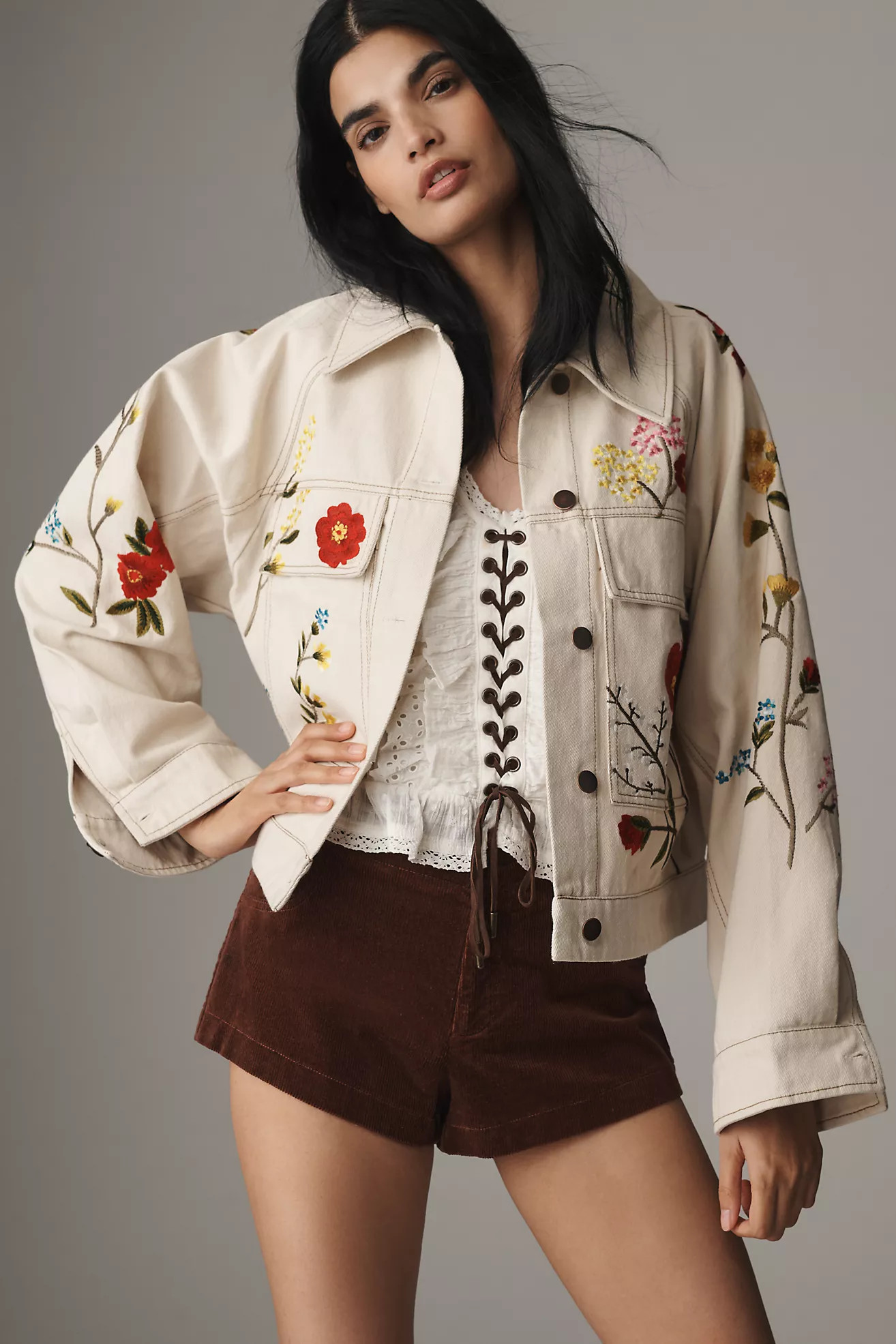 By Anthropologie Floral Embroidered Jacket | Anthropologie (US)